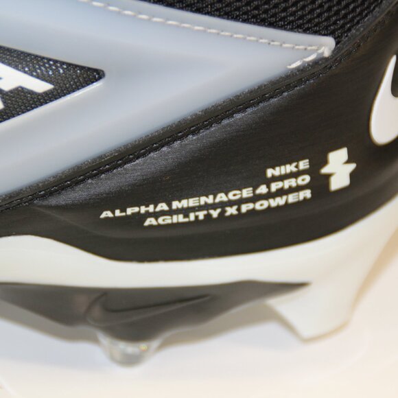 Nike Men’s 11.5 Alpha Menace 4 Pro Football Cleats Black/Silver Athlete NEW main image 5